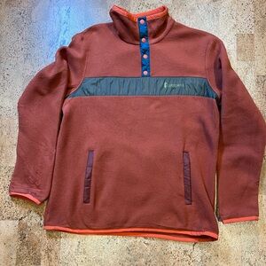 Cotopaxi Jacket Mens Size Large Burnt Orange Teca Fleece Pullover Snap-T